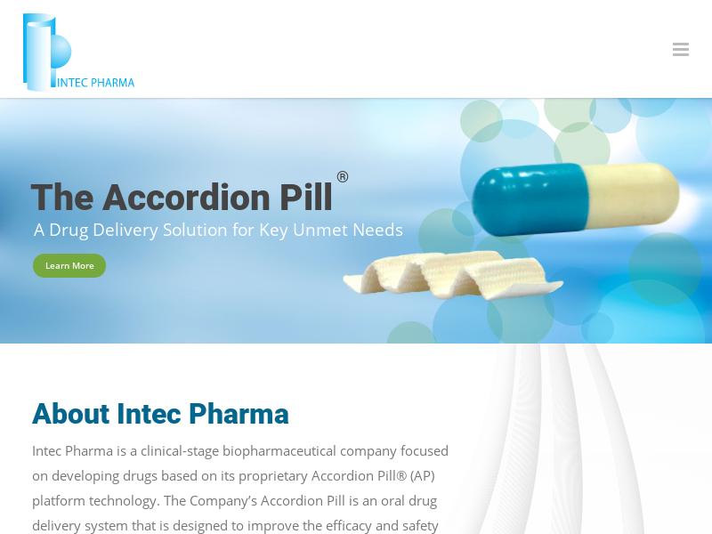 Intec Pharma Ltd. Made Headway