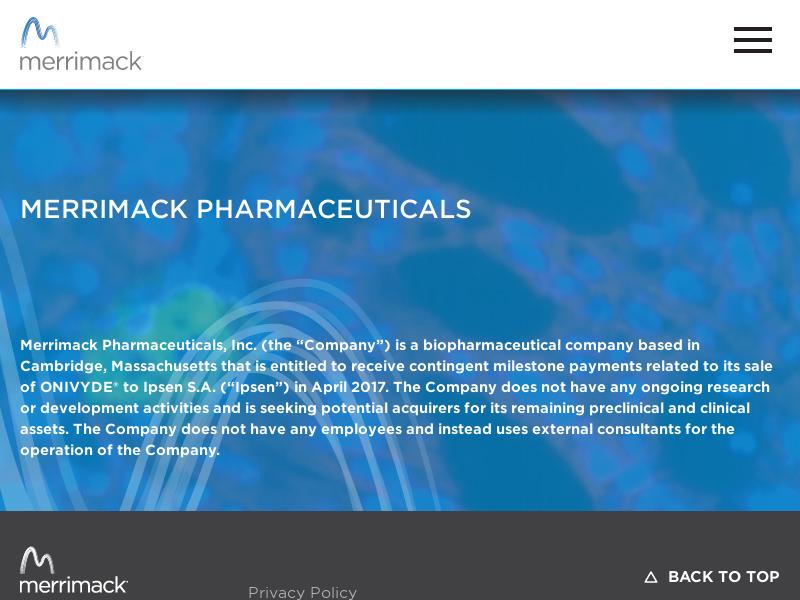 A Day Up For Merrimack Pharmaceuticals, Inc.