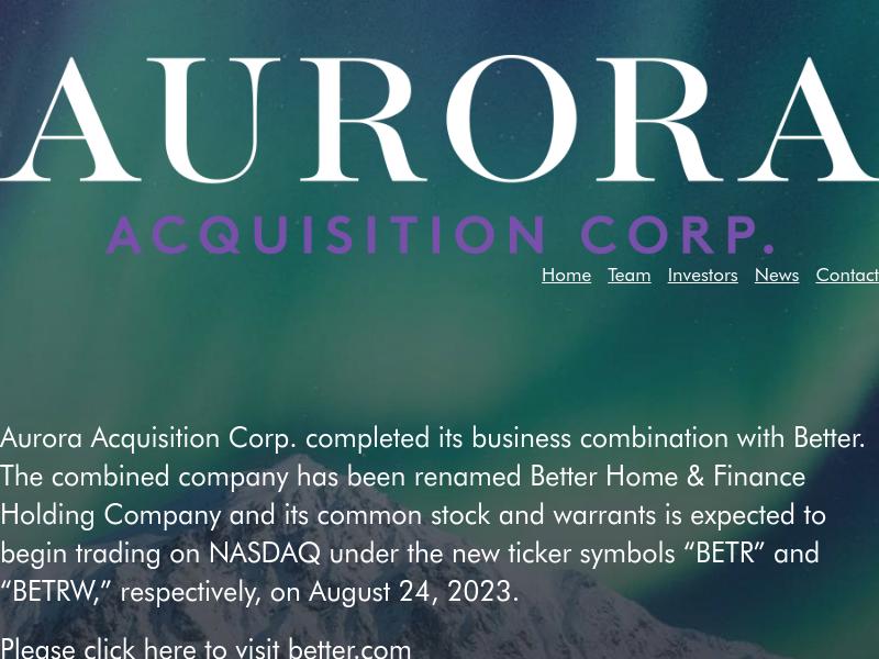 Big Move For Aurora Technology Acquisition Corp.