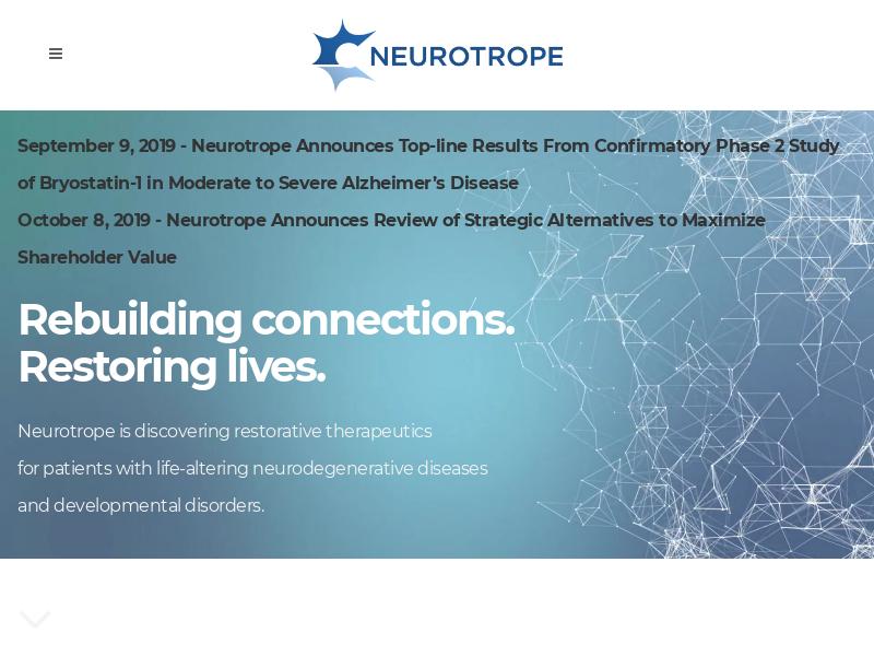 Big Move For Neurotrope, Inc.