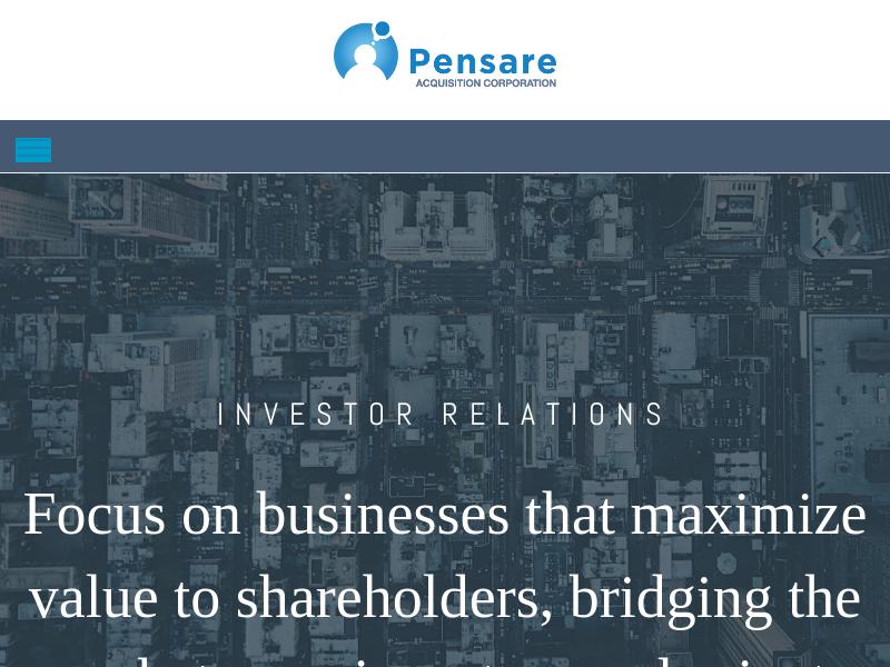 Big Move For Pensare Acquisition Corp.
