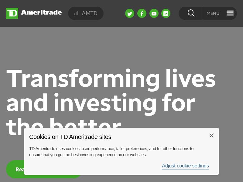 TD Ameritrade Holding Corporation Gains 78.44%