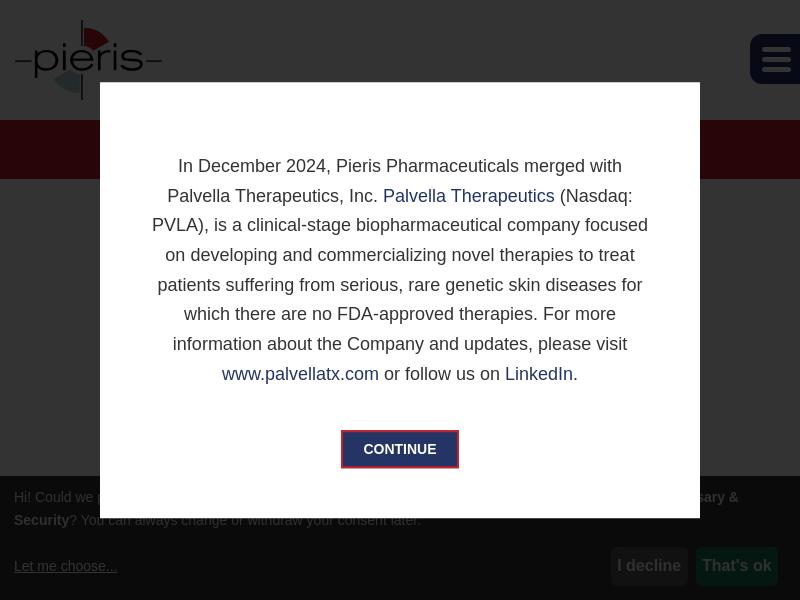 A Day Up For Palvella Therapeutics, Inc.