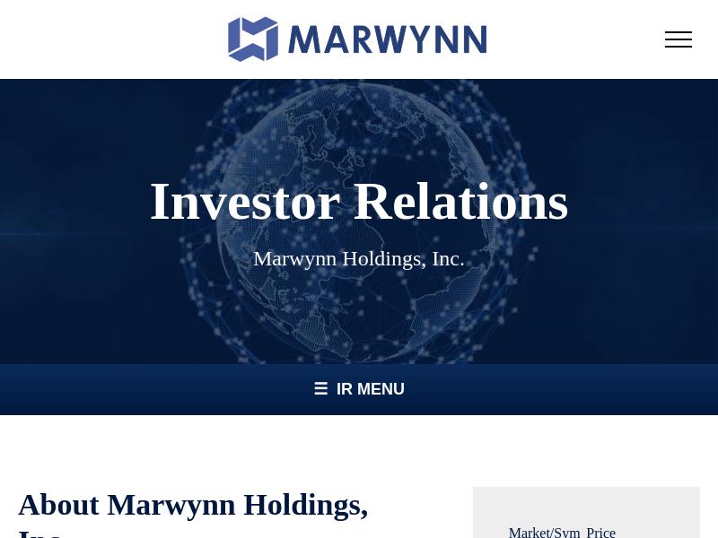 A Day Up For Marwynn Holdings, Inc.