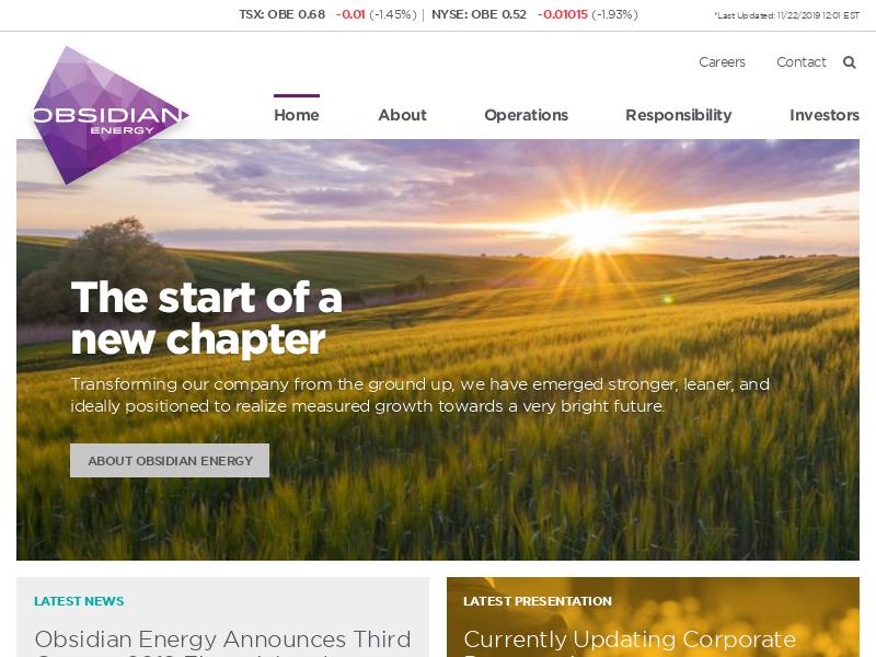 Big Move For Obsidian Energy Ltd.