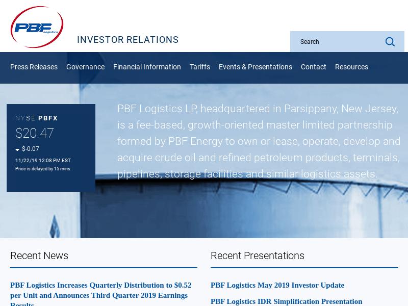 Big Move For PBF Logistics LP