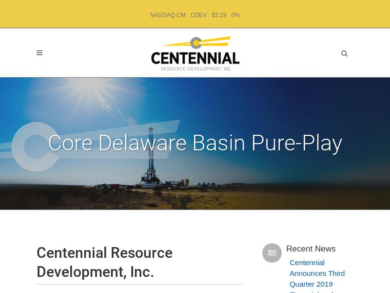 A Day Up For Centennial Resource Development, Inc.
