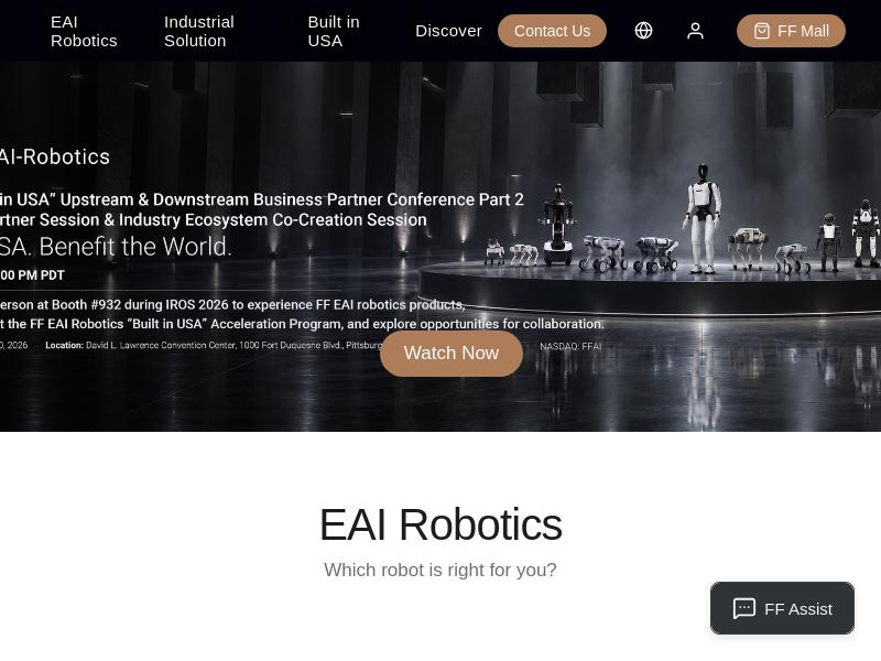 FF EAI Robotics Ecosystem Inc Com Par $0.001 Gains 29.71%