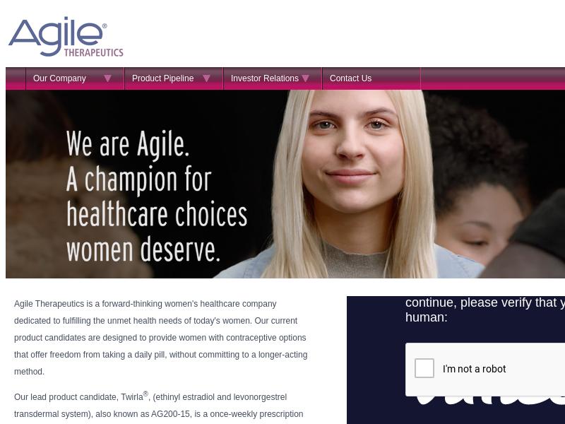 A Day Up For Agile Therapeutics, Inc.
